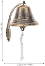 FOMIYES Vintage Cast Iron Wall-Mounted Doorbell Small Decorative Bell for Garden Porch Indoor Outdoor Use Pastoral Hanging Dinner Bell - Image 2