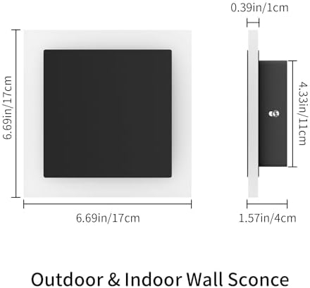 LED Outdoor Wall Light, Modern Black Exterior Wall Sconce Light - Image 5