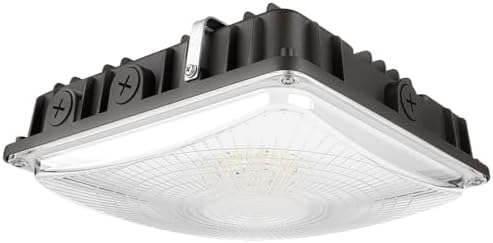 Konlite 63W/45W/30W LED Canopy Light - Selectable - 5000K/4000K - 9,360LM - Dimmable - 120-277V - 250W Equal, Residential & Commercial Indoor & Outdoor Light Fixture, UL, Dark Bronze by Konlite