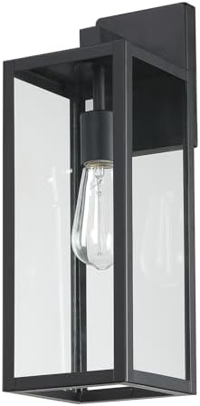 2 Pack Large Outdoor Sconce Lights,18 Inch Outdoor Wall Lantern Light,Exterior Sconce Metal and Glass Large Porch Light, Black Outdoor Lanterns for Front Porch Garage Balcony - Image 7