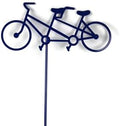 Hobby and Leisure Style Rustic or Powder Coated Metal Garden Stake or Stand (Tandem Bicycle 23" Tall Including Stake, Blue) by Handmade