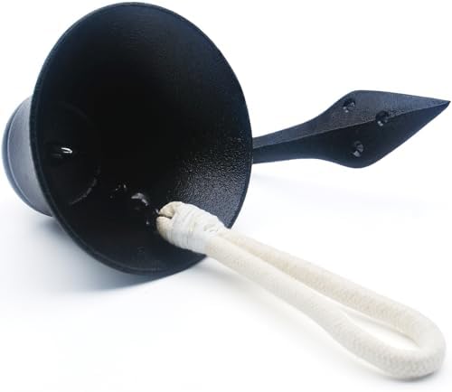 Hanging Bell Dinner Bell Outdoor Bell Bracket Mount Wall Bell Indoor Rope Bell Ship/Boat/Nautical/Door/School/Reception/Home/Church Bell (Pro-Black) - Image 4