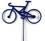 Hobby and Leisure Style Rustic or Powder Coated Metal Garden Stake or Stand (Bicycle 23" Tall Including Stake, Blue) - Image 3