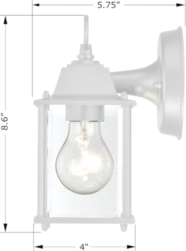 WISBEAM 4 Packs White Outdoor Wall Lantern, Exterior Waterproof Wall Sconce for House, Aluminum Housing Plus Glass, Wet Location Rated, ETL Qualified, Bulbs Not Included - Image 6