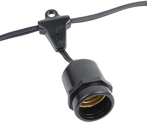 Novelty Lights 100 Feet Heavy Duty Light String, 50 Suspended E26 Sockets by NoveltyLights-LightExperts