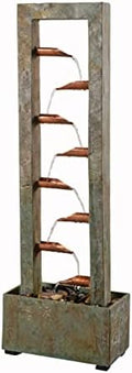 Kenroy Home 51008LGSLCOP Spillway Floor Fountain with Slate and Copper Finish, Rustic Style, 47.75" Height, 15.75" Width, 8" Depth by KenroyHome