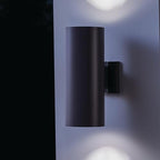 Kichler Cylinders 15" 2-Light Outdoor Cylinder Wall Sconce in Architectural Bronze, (15" H x 5.75 W), 9246AZ - Image 3
