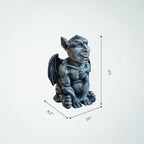 OLOMA Gothic Winged Gargoyle Concrete Statue Garden Outdoor Fantasy Decor Mythical Beast Rustic Sculpture Medieval Mythical Lawn Yard Patio Halloween Ornament Weather Proof Fantasy Accent Gift - Image 7