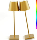 Cordless Table Lamp 5000mAh LED Rechargeable Lamp Gold RGB, 2-Pack by Aoceley