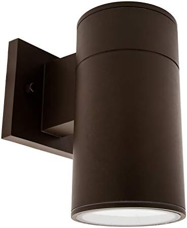 Maxxima Brown Cylinder LED Outdoor Wall Light, 840 Lumens, 3000K, Photocell by MaxximaLEDLighting