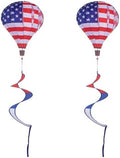 2 Pack American Flag Deluxe Hot Air Balloon Patriotic Everyday Wind Twister Garden Windmills Spinners Decoration 59" L for Outdoors, Lawn, Yard, Ornament Decor, Patriotic Wind Catchers by TSY+TOOL