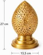 Set of 2 Moroccan Brass Wall Lamp Sconce Home Decor, Handmade Lighting Copper Metal Lights Turkish Lamp, Ramadan Candle Lantern, Candle Holder, Indoor Outdoor, Patio, Porch, Shelf, Garden (Egg) - Image 2