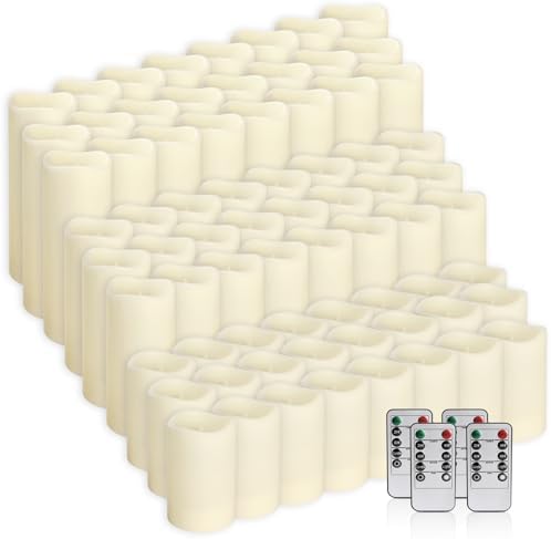 fclayvts 72-Pack LED Flameless Candles with Remote Control -Flickering Flameless Candles-Remote Timer Perfect for Wedding Parties, and Special Occasions(Three Sizes) - Image 2