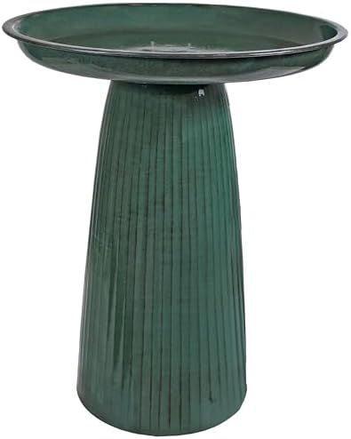 Sunnydaze Gleeful Garden 23" Tall Metal Modern Bird Bath for Outside by SunnydazeDecor