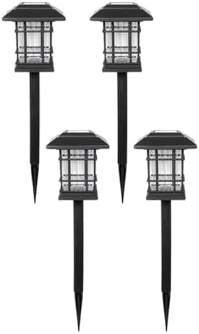 Lurrose Solar Pathway Lamp 4 Piece Set, LED Garden Lawn Lights, IP65 by Lurrose