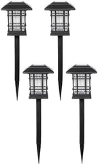 Luxshiny 4 Pack Solar Pathway Lights Ip65 Plastic Ground Stake for Garden by Luxshiny