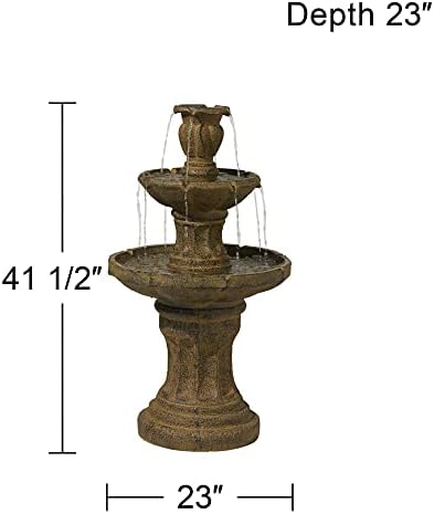 Tuscan Garden 41 1/2" Dark Stone Finish Traditional Tiered Outdoor Fountain - Image 4