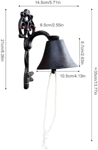 Hangable Dinner Bell Outdoor Cast Iron Vintage Wall Mounted Meal & Call Bel - Image 7