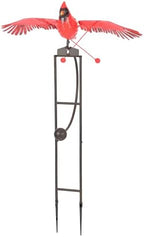 Rustic Flying Cardinal Kinetic Balancer Rocker Garden Stake Outdoor Yard Art Wind Sculpture Patio Decoration -Red - Image 2