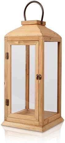 Bdor 27.5 Inch Outdoor Wooden Candle Lantern for Porch, Lantern Only by Bdor