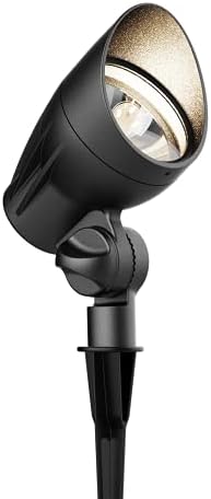 GOODSMANN Low Voltage Landscape Spotlights 5W LED Outdoor Floodlights 2700K Warm White Replaceable LED Outside Hardwired Lighting with Metal Stake Cable Connector Replaceable by GOODSMANN