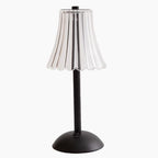 HEQET Cordless Table Lamps for Home,Table,Dining Room, Gold Rechargeable Lamps, USB Charge 12'' Tall LED Brass Portable Outdoor Indoor Table Lamp with Built-in Dimmer (Black-White) by HEQET