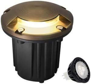 MALORY Low Voltage Landscape Well Lights,（φ126 mm Brass Top Cover 1Pack by MALORY
