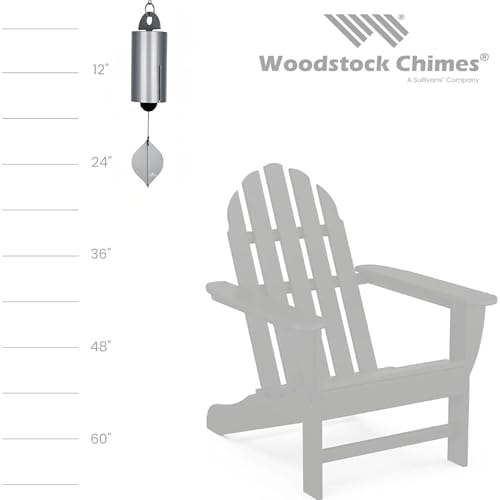 Woodstock Chimes Heroic Windbell Wind Chime for Outside 24" Medium Silver,Deep Tone Sound, Outdoor Decor for Patio, Porch, Garden HWMY - Image 4