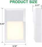 LIT-PaTH Outdoor Wall Light Fixture, Aluminum, LED 3000K, White, 1 Pack - Image 4