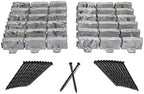 EasyFlex No-Dig Landscape Edging with Anchoring Spikes, 2.7 in Tall Decorative Stone-Look Garden Border, Foot Kit, Slate Gray, 15 Foot (Pack of 6) by EasyFlexLandscapeProducts