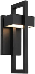 LamQee Outdoor Wall Lights Modern Exterior Lighting Fixtures, 3000K Integrated LED Outdoor Wall Sconce Lighting, Matte Black Outside Wall Mount Lights for House Front Door Porch Garage Patio 1 Pack by LamQeeLights