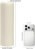 GenSwin Solar Candles Outdoor Waterproof Lantern Ivory White 4 x 14 in - Image 2