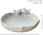 Ceramic Heavy Duty Ground Wild Bird Bath Bowl or Feeder for Outdoor Garden, Bowl Only (Beige (Glossy)) - Image 5