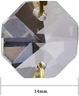 Chandelier Crystal Prisms Pendants 14mm Clear Crystal Octagon Beads Garland with Metal Connectors for wedding$home Decoration, Curtain, Chandelier, Accessories Chandelier Crystal Prisms Pendants (Col - Image 3