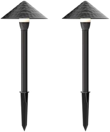 12V Low Voltage Pathway Lights 1W 60LM LED G4 Replaceable Bulb Outdoor Landscape Lights 2PK 3100K Warm White Aluminum Path Lights for Garden Yard Driveway, Black by LLLIGHTINGLIVING
