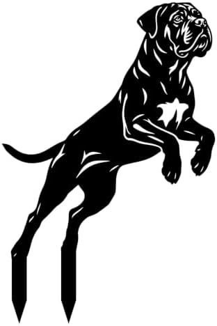 Dog Metal Garden Stake - Weatherproof Dog Silhouette Yard Art, Decorative Outdoor Sign for Lawn & Patio, Heartfelt Gift for Mastiff Lovers by VORISCAPE