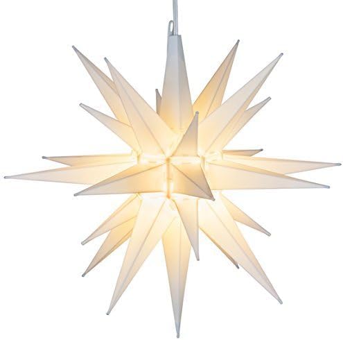 Elf Logic 21" Large Warm White LED Moravian Star - Hanging Outdoor Christmas Light - Use as Holiday Decoration, Porch Light, 3D Fixture, Advent Star, Wedding & Ballroom Venue Decor - Assembly Required - Image 2
