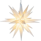 Elf Logic 21" Large Warm White LED Moravian Star - Hanging Outdoor Christmas Light - Use as Holiday Decoration, Porch Light, 3D Fixture, Advent Star, Wedding & Ballroom Venue Decor - Assembly Required - Image 2