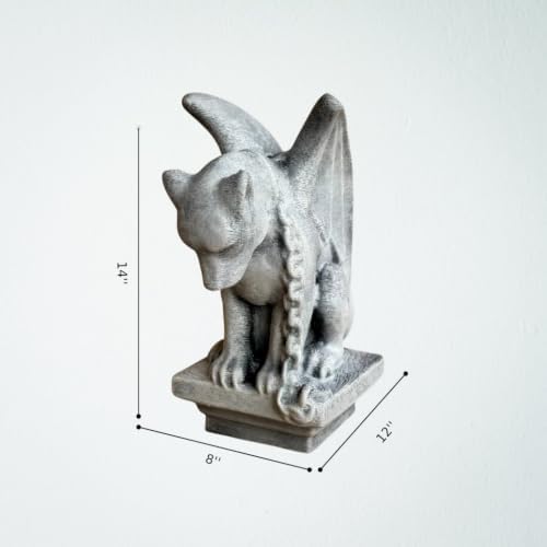 OLOMA Gothic Gargoyle Concrete Garden Statue Fantasy Outdoor Decor Handmade Dragon Sculpture Cement Mystical Creature Accent Art Patio Yard Lawn Porch Entryway Decor Mystery Lover Gift - Image 7
