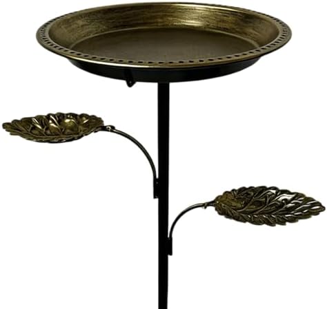 Outdoor Birdbath 5-Prong Base Vintage Bird Bath Metal Bowl - Image 5
