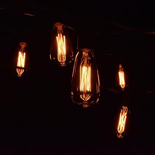Outdoor Edison Light Bulbs with C9 Black Stringer (ST40 Edison, 25') - Image 6