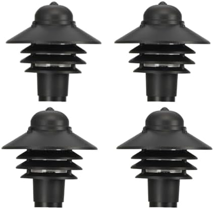 Solus Nautical Outdoor Post Top Light – Bollard Fixture for 3" Pole with LED Bulb, Black or White Finish, Non-Corrosive, Made in USA (Black, Cool White (4000K), 4 Pack) by Solus