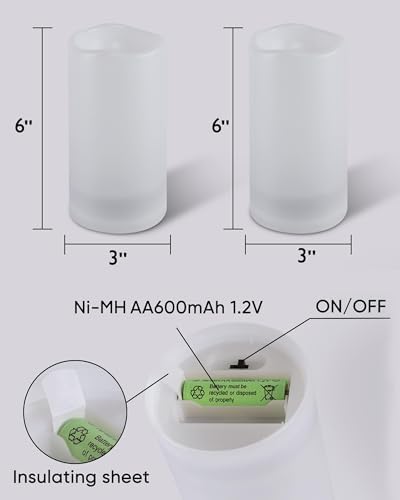 Homemory Solar Candles Outdoor Waterproof, Sensor Only, Dusk to Dawn, 3"x6" - Image 6