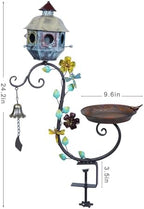 Deck Bird Bath, Metal Bird Bath and Bird Houses, Deck Mounted Bird Bath - Image 3