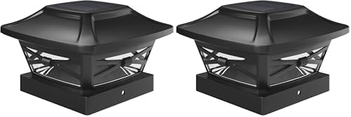 Davinci Lighting Renaissance Solar Outdoor Post Cap Lights - Includes Bases for 4x4 5x5 6x6 Posts - Bright LED Light - Slate Black (2 Pack) by DavinciLighting