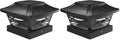 Davinci Lighting Renaissance Solar Outdoor Post Cap Lights - Includes Bases for 4x4 5x5 6x6 Posts - Bright LED Light - Slate Black (2 Pack) by DavinciLighting