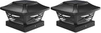 Davinci Lighting Renaissance Solar Outdoor Post Cap Lights - Includes Bases for 4x4 5x5 6x6 Posts - Bright LED Light - Slate Black (2 Pack) by DavinciLighting