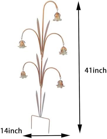 Metal Flowers with Bells for Outside Garden art, Decorative Garden Stakes - Image 3