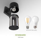 ASD Smoky Glass Outdoor Wall Lights - 60W 120V E26 Base ETL Exterior Lighting Fixtures, LED/CFL/Incandescent Bulb Outdoor Lights for House, Waterproof Patio Wall Sconces & Porch Décor - Image 6
