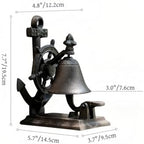 Cast Iron Doorbell, Wall Mount, Rustic Nautical Anchor Design, Antique Style Hanging Dinner Bell for Outdoor Garden,Farmhouses, Front Doors - Image 2